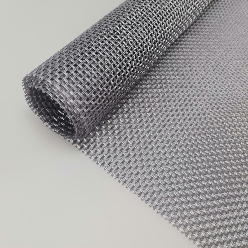 280g/m2 0.35mm Hitam dan Abu-abu Polyester Mesh Screen 30m-100m Panjang 15x11 Menghitung Mesh