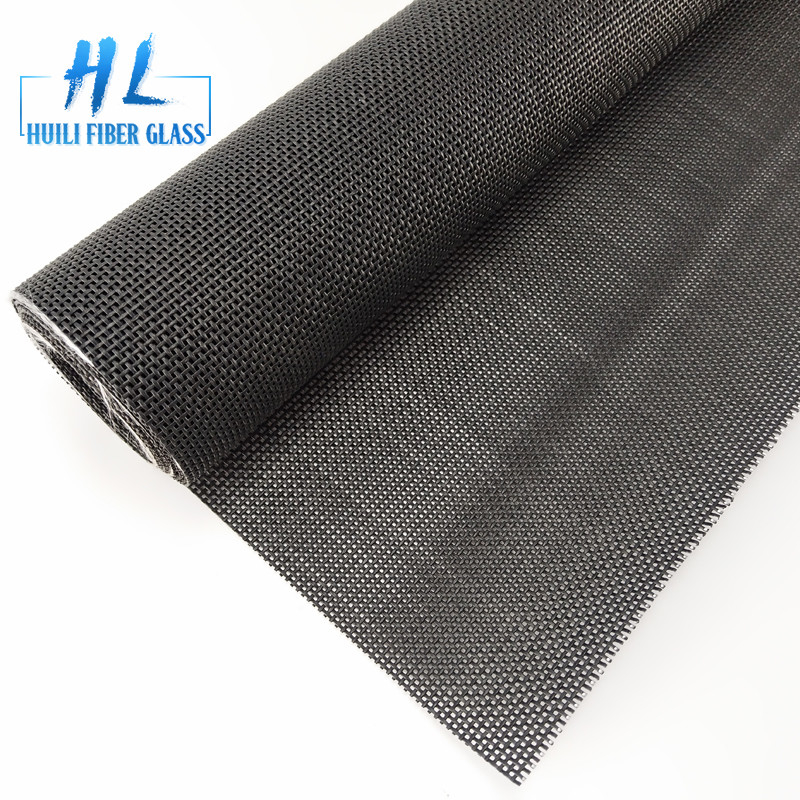 280g/m2 Black Polyester Mesh Screen Rolls 100m Panjang 15x11 Mesh Count dengan Diameter Kawat 0,35mm
