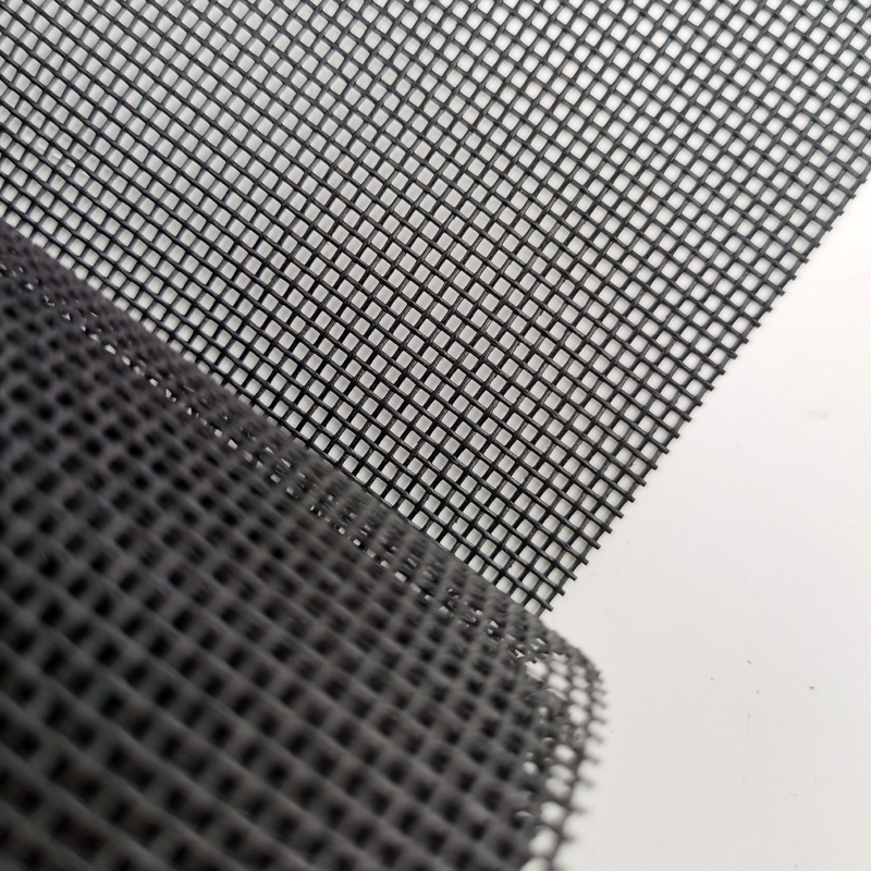 Black Grey 280g/m2 Polyester Pet Mesh Screen untuk pemasangan yang mudah