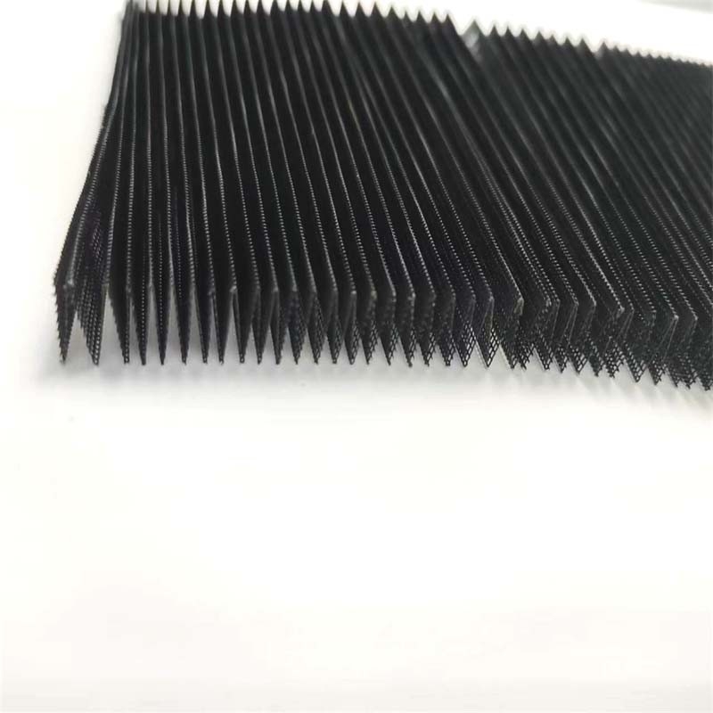 hitam Retraktable Polyester Pleated Mesh Plisse Insect Screen Lipat Jaring Untuk Jendela Dan Pintu