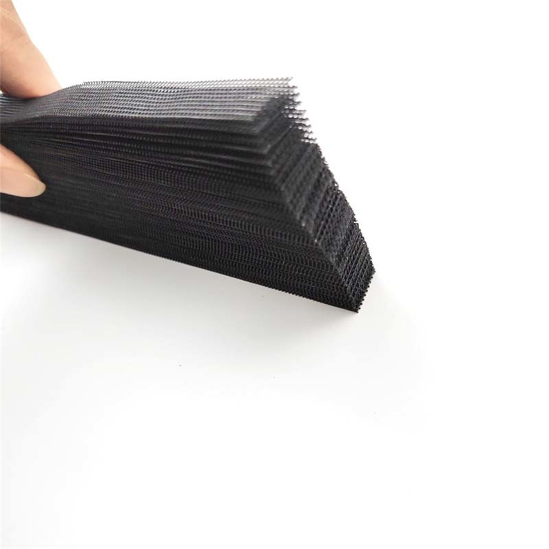 hitam Retraktable Polyester Pleated Mesh Plisse Insect Screen Lipat Jaring Untuk Jendela Dan Pintu
