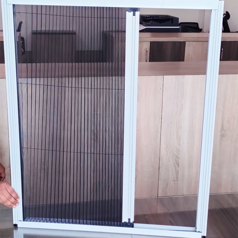 Fold Height 15mm Plisse Insect Screen Untuk Pleiated Door Screen Mesh Mosquito Net