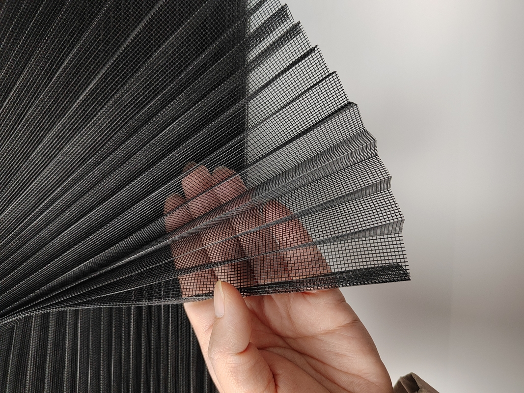 19mm Tinggi Pleated Plisse Insect Screen Dalam lebar 0,5-3,5m Untuk perlindungan yang tahan lama