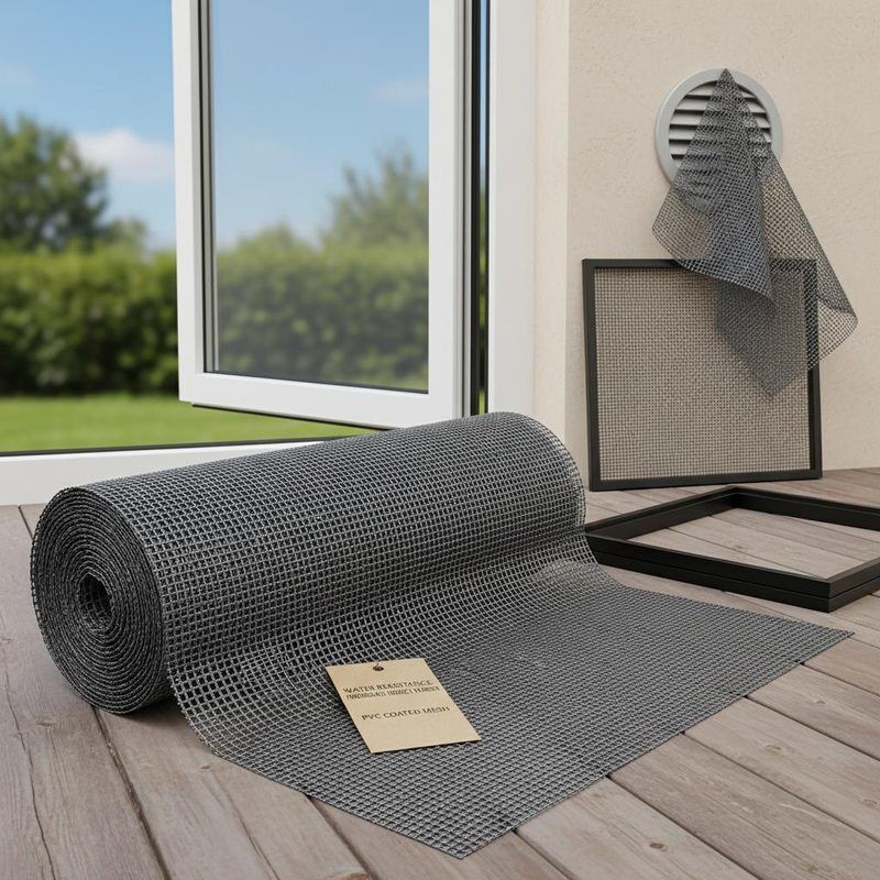 Kasa Nyamuk Fiberglass Tahan Air Jaring Dilapisi PVC Ideal untuk Struktur Luar Ruangan Jendela Pintu dan Bukaan Ventilasi