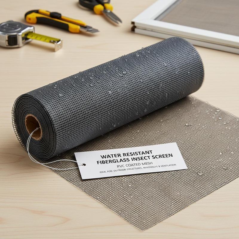 Kasa Nyamuk Fiberglass Tahan Air Jaring Dilapisi PVC Ideal untuk Struktur Luar Ruangan Jendela Pintu dan Bukaan Ventilasi
