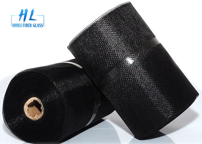 18 * 16 115g Layar Fiberglass Serangga Warna Hitam Tidak Mudah Terbakar Karat