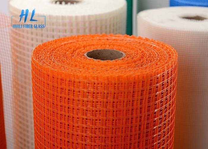 800N Blue Fiberglass Square Mesh Rolls 5*5mm Aperture 1,2m untuk Bahan Bangunan