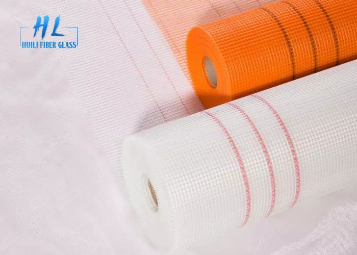 Putih / Oranyeu Serat Kaca Mesh Potong ke 1-1,5m 4 * 4mm Aperture untuk bahan dinding