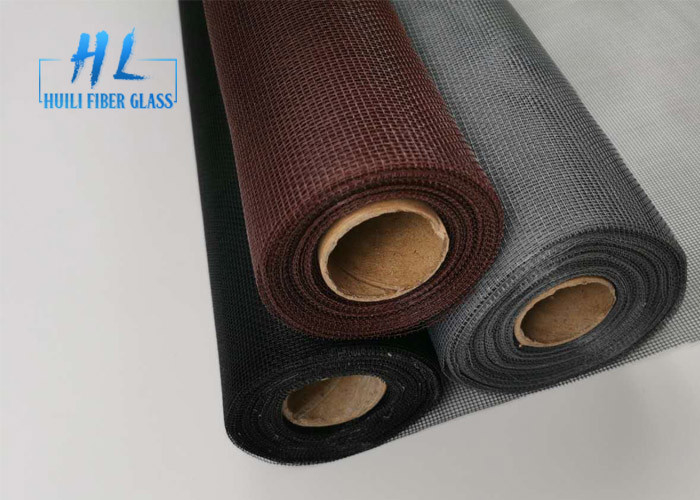 Hitam Abu-abu Warna 30m Per gulung Jaring kawat fiberglass Untuk Windows