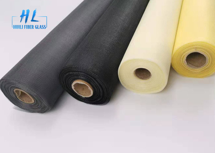 Anti Fire Square Fiberglass Mosquito Mesh 33 Tex Yarn Hitam Putih Gray Mesh Rolls