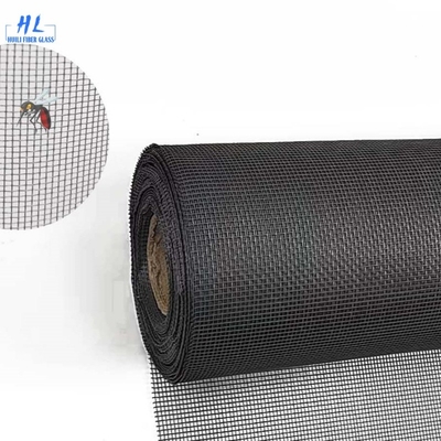 15m Ukuran Mesh Disesuaikan Serat Kaca Insect Screen Warna Hitam