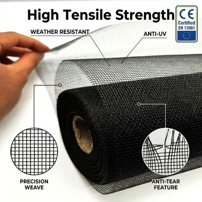 Jaring 14x12 Fiberglass Tahan UV Tahan Serangga Tahan Debu Tahan Api Cocok untuk Pasar Inggris Jendela Pintu