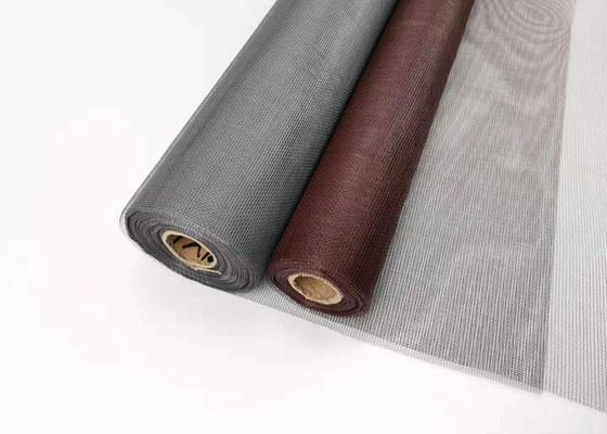 4ft * 100ft Brown Color Fiberglass Jendela Layar Tenunan Polos Tahan Debu