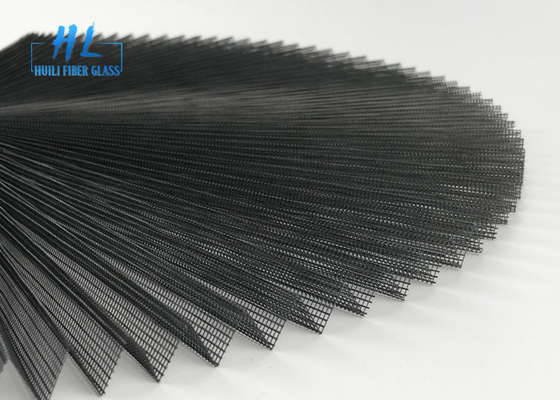 Abu-abu 15mm Lipit Plisse Serangga Layar Tinggi 2.5m * 25m Bahan Poliester Lebar