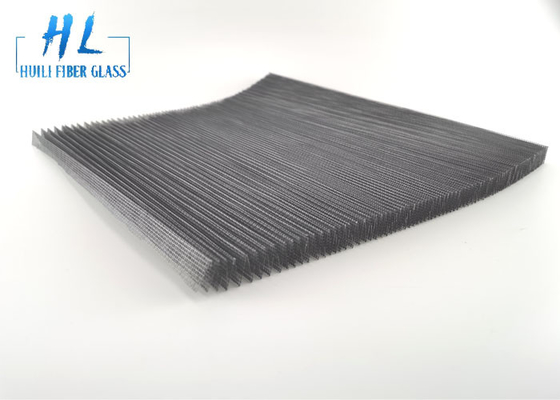Abu-abu 18 * 15 Layar Serangga Plisse, Fiberglass Layar Terbang Mesh Ventilasi Udara Yang Baik