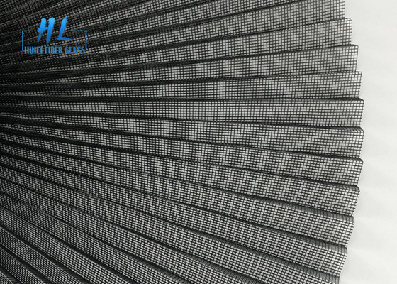 Lipit Mesh 16mm Plisse Penggantian Layar Fiberglass Abu-abu 2.5m * 30m PP